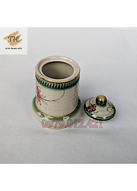 Bộ ấm chén Bát Tràng men bóng vẽ Chuồn khoai đủ phụ kiện