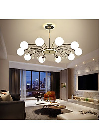 Đèn chùm GIESY kiểu dáng sang trọng, hiện đại trang trí nhà cửa cao cấp loại 10 bóng - kèm bóng LED chuyên dụng.