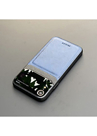 Ốp lưng da kính cao cấp dành cho iPhone XR - Màu xanh - Hàng nhập khẩu - DELICATE
