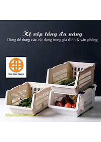 Kệ xếp tầng đa năng Việt Nhật tiện ích (5569) đựng đồ tiết kiệm không gian chất liệu nhựa bền đẹp - Hàng Việt Nam