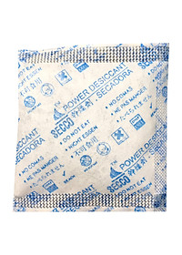 Túi hút ẩm Secco silica gel 5gr (khử mùi/hút ẩm)- 1kg (200 túi) - Chính hãng - Vải trắng - Chữ xanh logo