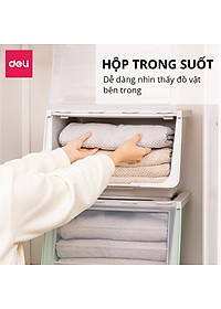 Hộp Nhựa Đựng Đồ Nắp Trong Đa Năng Thùng Đựng Đồ Chơi Quần Áo Sách Vở Vật Dụng Gia Đình Deli - Xếp Chồng Tiện Lợi