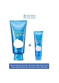 Sữa rửa mặt tạo bọt chiết xuất tơ tằm trắng Senka Perfect Whip 120g tặng Sữa rửa mặt Senka Perfect Whip 50g