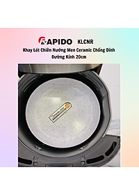 Khay lót chiên nướng Rapido men ceramic chống dính - Khay chiên nướng nồi chiên không dầu chống dính Greblon bền đẹp đường kính 20cm dùng trong nồi chiên không dầu - Hàng chính hãng