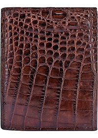 Ví Nam Da Cá Sấu Kiểu Đứng Huy Hoàng HT2248 (12.5 x 10 cm) - Nâu Đất