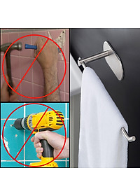 Móc treo cuộn giấy dài khăn tắm inox 304 mẫu dán Hobby home decor G10