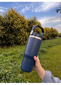 Ly Giữ Nhiệt inox 304 không gỉ sét kèm quai xách và ống hút Mishio size 600ml và 900ml - Hàng chính hãng