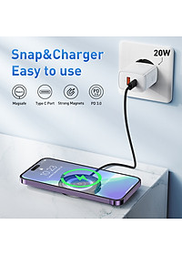 Đế Sạc Nhanh 15W Không Dây Baseus Simple Mini3 Magnetic Wireless Charger Cho 12 13 14 - Hàng Chính Hãng