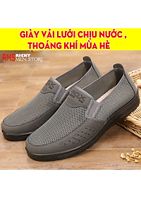 Giày lười vải lưới nam thoáng khí mùa hè – Giày lười vải nam trung niên