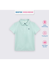 Áo polo bé trai Bigfox Miss Meow mùa hè chất cá sấu, áo có cổ đồng phục đi học size đại 7-15 tuổi 50kg