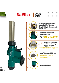Đèn Khò Gas Cao Cấp NaMilux│Có Nút Vặn Điều Chỉnh Được Nhiệt Độ Và Ngọn Lửa Nơi Đầu Khò│Công Suất 1,850W│Hàng Chính Hãng