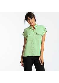 Áo Túi Hộp Áo Sơ Mi Nữ Áo Kiểu Đẹp Thời trang thiết kế Hity TOP106 (Xanh Bọt Biển)