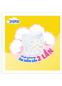 Tã/Bỉm Quần Em Bé Pep.up Cottony 3D Gói Đại Siêu Mềm Mại, Siêu Khô Thoáng, Kháng khuẩn Size S/M/L/XL