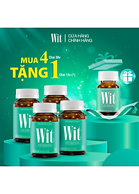 [Tặng Hộp 15v] Combo 4 Hộp 30v - Viên Uống Bổ Mắt WIT Ecogreen Giảm Mỏi Mắt, Tăng Cường Thị Lực Mắt Cho Bé & Người Lớn