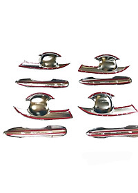 Ốp tay nắm, hõm cửa cho xe Toyota Corolla Cross 2020 mẫu crom cao cấp