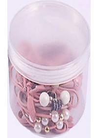 Hộp 12 dây cột tóc Hàn Quốc siêu đẹp siêu bền (Màu Hồng)