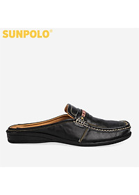Giày Sapo Nam Da Bò Bít Mũi Cao Cấp SUNPOLO SPO002 (Đen)