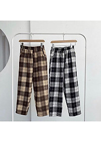 Quần Kẻ Sọc Caro Dáng Suông/ Quần ống rộng kẻ caro nam nữ 2 màu basic_Moonunisex