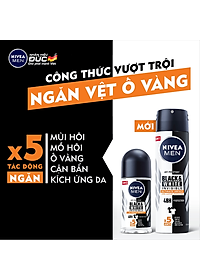 Lăn Ngăn Mùi NIVEA MEN Black&White Ngăn Vệt Ố Vàng Vượt Trội - Hương Mạnh Mẽ (50 ml) - 85392