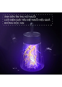 Đèn Bắt Muỗi, Máy Diệt Côn Trùng KUNBE, Công Nghệ Điện Quang Thế Hệ Mới, Thiết Kế Hiện Đại, Tích Hợp Pin Sạc, An Toàn, Hiệu Quả Cao