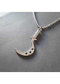 Dây chuyền nam cá tính, mặt hợp kim không gỉ si mạ, dây titan cao cấp rộng 3-4mm, dài 50cm