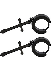 Bộ 2 bông tai thánh giá Winwinshop88 BT283 - Đen (2.4 cm)