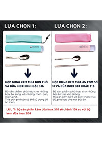 Bộ thìa (muỗng) đũa cơm trưa văn phòng inox 304 DandiHome cao cấp, tiện lợi, vệ sinh