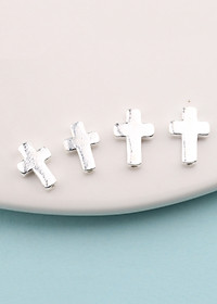 Combo 2 cái charm bạc trắng hình thánh giá xỏ ngang - Ngọc Quý Gemstones 