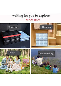 Hộp để đồ đa năng gấp gọn cốp sau ô tô dung tích 30 lít, Kích thước: Sâu x Rộng x Cao (42cm x 29cm x 24cm), Màu đen viền đỏ, KM309-30