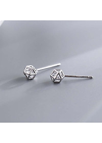 Bông tai hình khối S925 nhỏ xinh