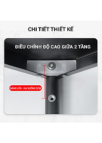 Kệ để lò vi sóng đa năng Inox 304 cao cấp Vando chính hãng kệ để đồ lò nướng chắc chắn, sơn tĩnh điện chống bong tróc, kệ nhà bếp siêu chịu lực 300kg