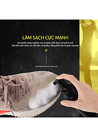 Bộ Vệ Sinh Giày Dép Làm Sạch Chuyên Sâu Giặt Giày gồm 1 bình xịt tạo bọt dung tích 150ml, 1 khăn mềm, 1 bàn chải mềm