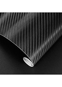 Decal 3D Cacbon màu đen trang trí cho xe hơi, xe máy, điện thoại, máy tính ( 40 x 120 cm)