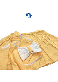 Bộ áo váy ngắn bé gái họa tiết Bèo vàng cotton dệt - AICDBGWIE75K - AIN Closet