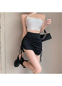 Chân váy rút dây nhiều màu nhún Chân váy rút dây 2 bên chân váy ngắn nữ  body nhún hông