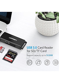 Đầu Đọc Thẻ Nhớ SD/TF USB 3.0 chính hãng Ugreen 40752