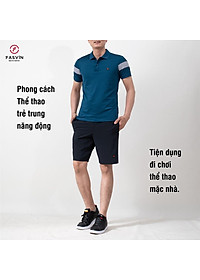 Bộ quần áo thun thể thao nam Fasvin AB22506.HN cộc tay cổ bẻ vải thể thao mềm nhẹ co giãn tốt