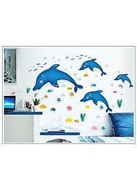 Decal dán tường Cá heo nhảy múa AmyShop DB023