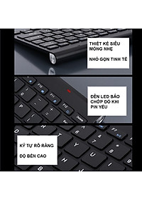 Bàn phím không dây mini W200S - đa kết nối bluetooth 5.0 + 3.0 + Usb wireless 2.4G hàng nhập khẩu
