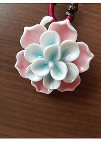 Vòng cổ gốm Vintage hoa 3D thời trang VGOM35