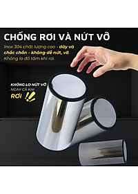 Lọ đựng tăm inox 304 DandiHome nắp bấm đóng mở hoàn toàn kín