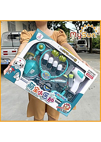 Bộ đồ chơi bác sĩ khám bệnh cho trẻ em bé gái màu hồng, bé trai màu xanh nhập khẩu.