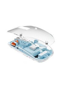 Chuột Wiwu Crystal WM105 thiết kế trong suốt, có chế độ Dual BT + 2.4G kết nối 3 thiết bị cùng lúc - Hàng chính hãng