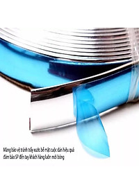 Nẹp dán viền mạ crom bản 2cm trang trí chân viền kính ô tô, ốp viền chân kính mạ crom cuộn dài 15 mét