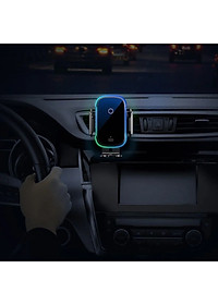 Bộ đế giữ điện thoại dùng trên xe hơi Baseus Light Electric Holder Wireless Charger 15W (tích hợp sạc nhanh không dây 15W và cảm biến tự động nhận diện thiết bị) LV637-BK [Hàng Chính Hãng]