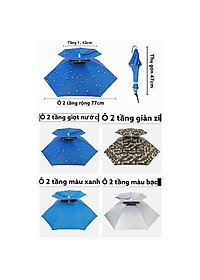 Mũ Ô Dù Đội Đầu Có Thể Gấp Gọn Tiện Lợi Chống Nắng Mưa Độc Đáo Cá Tính - Dùng Đi Du Lịch, Câu Cá, Đi Học,làm vườn