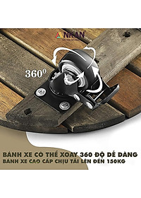 Đế Lót Chậu Cây Có Bánh Xe Cao Cấp ANKAN Hình Tròn Màu Xám Đen R30Cm Tải trọng 150 Kg Gỗ Tràm Bông