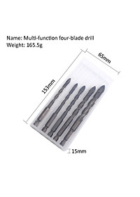  Mũi khoan đa năng khoan gốm sứ tường, 1 Bộ 5 món 6/6/8/10/12mm