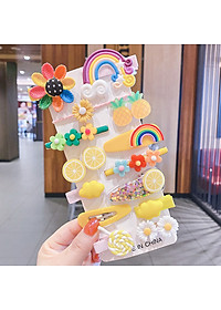 Set 14 Kẹp Tóc Nhiều Màu Sắc, Họa Tiết Đa Dạng Đáng Yêu Cho Bé