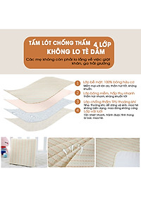 Tấm lót chống thấm cho bé dùng được 2 mặt. Miếng lót chống thấm xuống nệm, thoáng khí, hàng chính hãng - EUROSTANIBO20